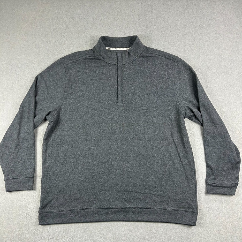 Walter Hagen Pullover Mens 2XL P11 Midweight 1/4 Zip‎ Black Heather Golf Sweater